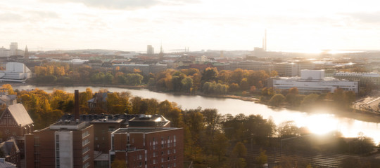 Shot of Helsinki, Finland from Linnanm&auml;ki