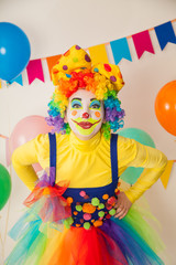 clown girl on Holiday. Birthday