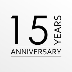 15 years anniversary icon. Anniversary decoration template. Vector illustration.