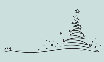 Grußkarte - "Abstrakter Weihnachtsbaum" (in Mintgrün)
