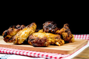 fried chicken wings on table