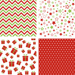 Set of Christmas patterns. Seamless backgrounds