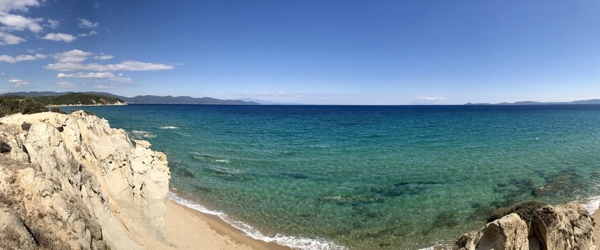 Sea and rocks, Ierissos beach, Chalkidiki, Greece