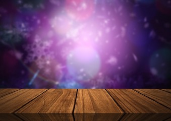 Wooden floor with Christmas theme background