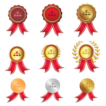 Netzwerk - Kollektion mit Medaillen - Auszeichnungen