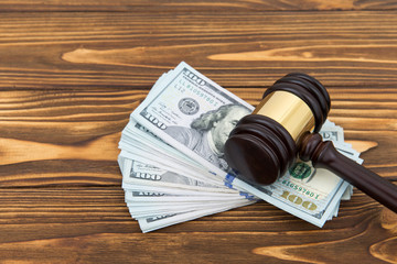 judge gavel and money