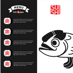 The logo and menu template sushi for Japanese restaurant 2.