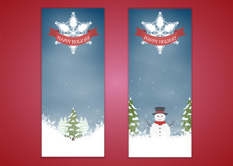 Obraz na płótnie Canvas Merry Christmas, banner design vertical background set, vector illustration