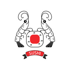 Logo shrimp sushi.