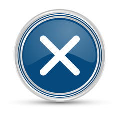 Blauer Button - Kreuz