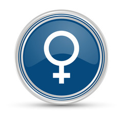 Fototapeta premium Blauer Button - Frau