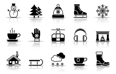 Winter Iconset - Schwarz (Schatten)