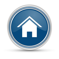 Fototapeta premium Blauer Button - Haus