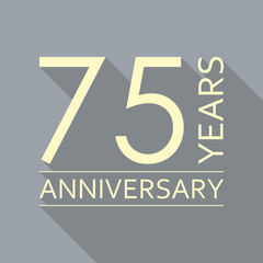 75 years anniversary icon. Anniversary decoration template. Vector illustration.