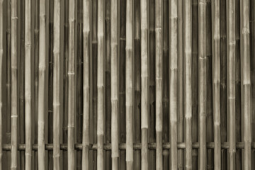 bamboo wood fence background vintage color tone