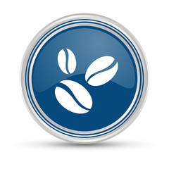 Blauer Button - Kaffeebohnen