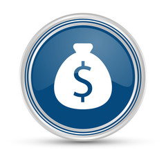 Blauer Button - Geldsack - Dollar