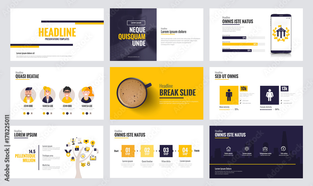 Canvas Prints infographics slide template design 6