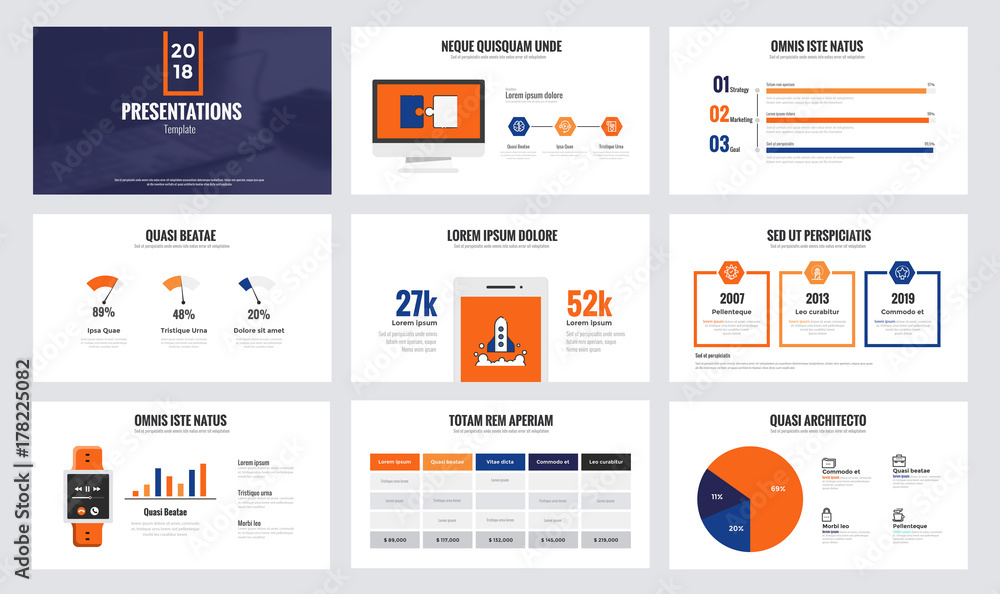 Canvas Prints infographics slide template design 8