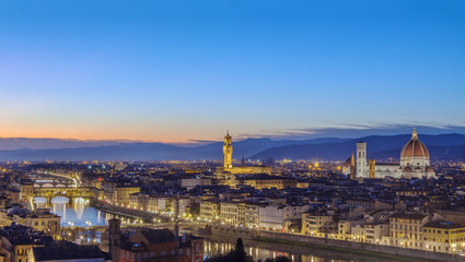 Fototapeta na wymiar View of Florence with Ponte Vecchio, Italy