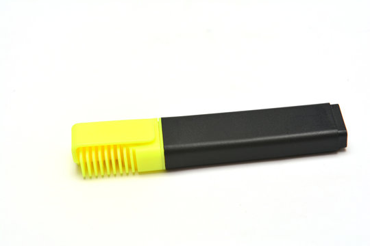 Yellow highlighter on white background
