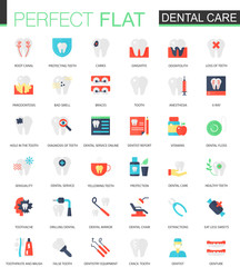 Vector set of flat Dental care icons