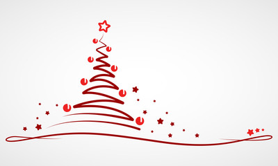 Weihnachten - "Abstrakter Weihnachtsbaum" (in Rot)