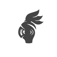 Medieval helmet icon. Vector logo on white background