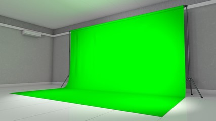 3D illustration of Green Screen Studio