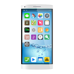 スマートフォン白のイラスト