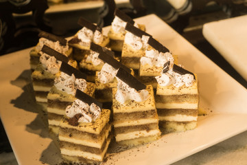 Cake in a hotel looks yummy