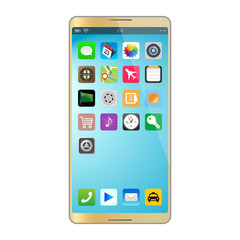 スマートフォンゴールドのイラスト