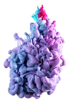  explosion of acrylic colors that create a cloud with soft and random shapes under water. concept of creativity and art.