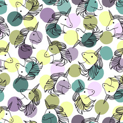 Seamless pattern with unicorns.