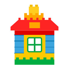 House Constructor Toy for Children Play Vector