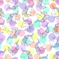 Seamless pattern with unicorns.