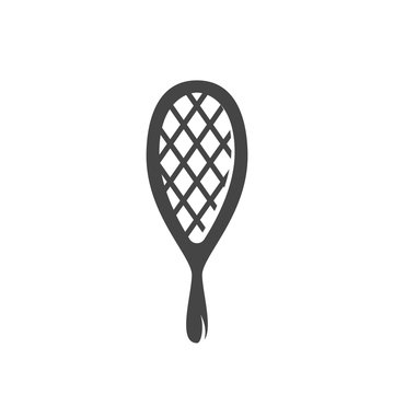 Tennis racket icon. Vector logo on white background