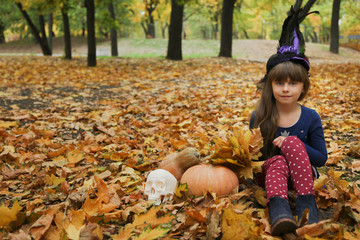 Little witch, Halloween.