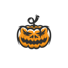 Halloween pumpkin logo. Vector illustration