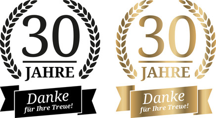 Siegel 30 Jahre golden und schwarzweiß