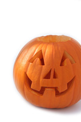 Zucca di Halloween su sfondo bianco