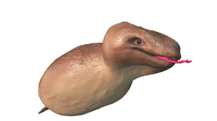 Japanese famous monster Tsuchinoko 3D illustration oblique