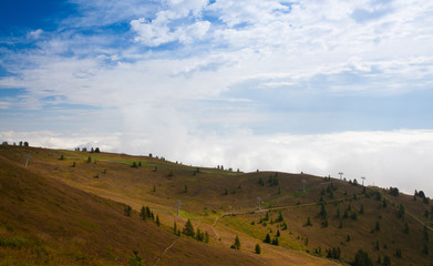 Fototapeta premium Autumn scenery in ski resort in Austria.