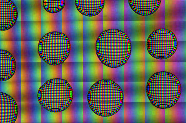 background with bright shimmering circles of water droplets with a pattern of pixels and color