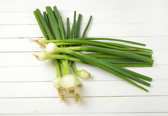 two bunches of spring onion