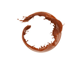 Chocolate splash in round shape