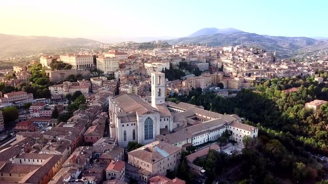 Aerial view of Perugia Tuscany Italy
