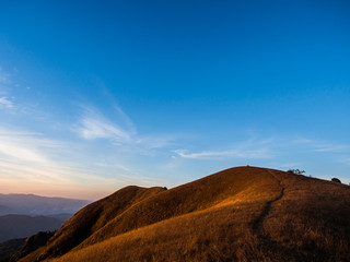 The way uphill to the top of Mon Jong mountain in Chiangmai, Thailand.