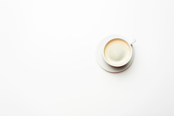 Obraz na płótnie Canvas white cup of coffee isolated on the white background