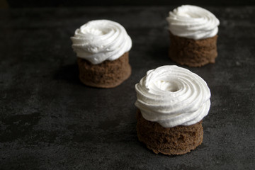 Cake with protein cream.